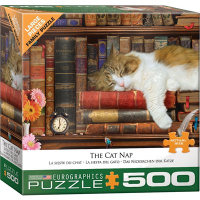 Casse-tete 500 pieces, la sieste du chat