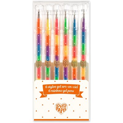 6 Crayons Gel Arc-En-Ciel