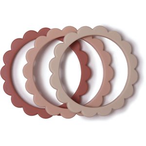 Flower Teething Bracelet 3-Pack (Rose / Blush / Shifting Sand)