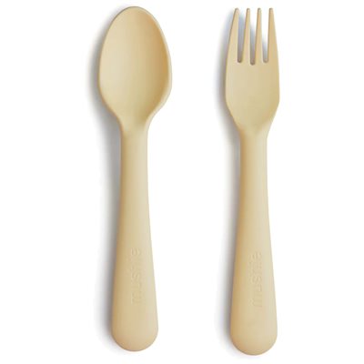 Dinnerware Fork And Spoon Set (Pale Daffodil)