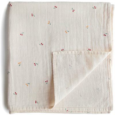 Muslin Swaddle Blanket (Cherries)