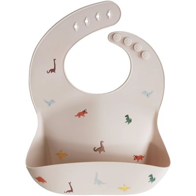 Bavette Pour Bebe En Silicone (Dinosaures)