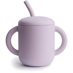 Silicone Training Cup + Straw (Soft Lilac)